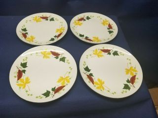 Vintage Rare Homer Laughlin Rhythm Autumn China Dinner Plates Set Of 4