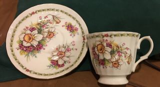 Vintage Floral Tea Cup & Saucer Duchess Fine Bone China England Lovely Flowers
