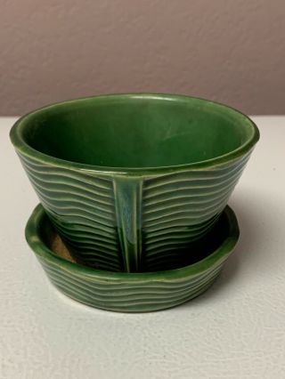 Vintage Green Mccoy Pottery Planter Usa With Hole To Drain