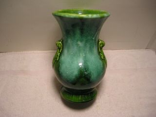 Vintage Brush Mccoy Pottery Blue/ Green Vase 742