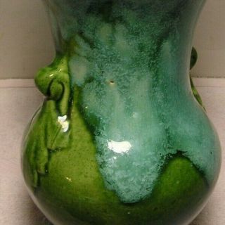 Vintage Brush McCoy Pottery Blue/ Green Vase 742 4
