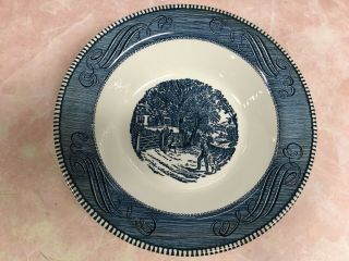 Royal Currier And Ives Side Serving Bowl 10 1/8 " Round " Home Sweet Home "