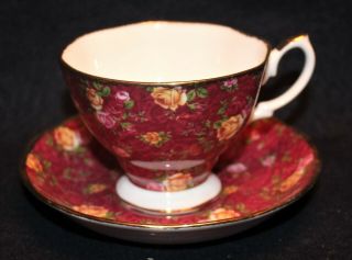 Royal Albert Old Country Roses Ruby Lace Cup & Saucer