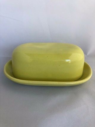 Rare Mcm Vintage Yellow Bauer Brusche 1/4 Lb Covered Butter Dish