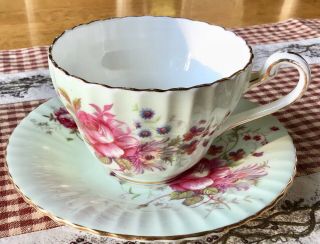 Vintage Paragon Fine Bone China Tea Cup & Saucer - Pink Rose,  Mixed Bouquet
