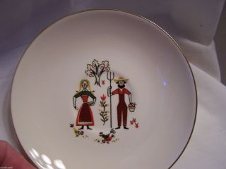 Vintage AMERICAN PROVINCIAL CUP & SAUCER Homer Laughlin FARMER WIFE Amish 2