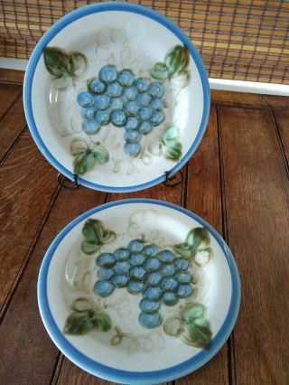 2 For 1 John B Taylor Pottery,  10 " Plates,  Blue Grapes Vintage Pattern