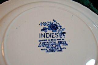 Set of 4 Johnson Brothers Indies Blue & White 6 1/2 