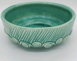 Vintage Mccoy Art Pottery Bowl - Bubbles Pattern - Turquoise - Planter?