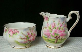 Blossom Time Royal Albert Mini Creamer & Sugar Bowl Bone China