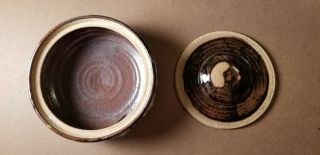 Large Signed Contemporary Modernist Studio Pottery Glazed Ceramic Bowl w Lid ZEN 5