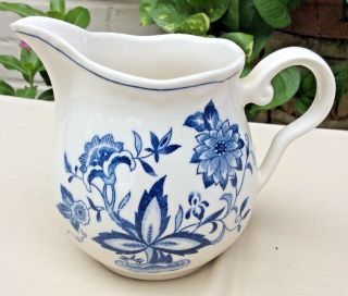 Vintage Harmony House Ceramic Blue Bonnet Blue Onion Pitcher Creamer 3 1/2 " High