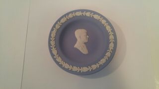 Vintage Wedgwood Blue And White Jasperware Jfk John Kennedy Dish Tray Plate