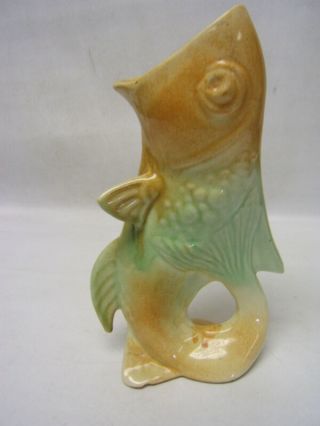 Vintage Koi Fish Vase Midcentury 9 " Tall Acceptable