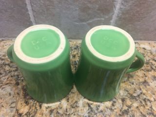2 Vintage DCC USA Heavy Ceramic Restaurant Diner Ware Mugs Cups Green RARE 4