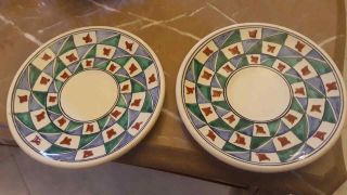 2 Plates 16 Cm Ikaros Icaros Rhodes Pottery