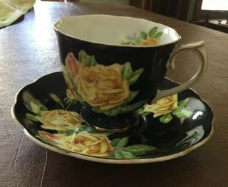 Royal Albert Yellow Tea Roses Tea Cup & Saucer Bone China Made In England