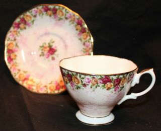 Royal Albert Old Country Roses Peach Damask Cup & Saucer