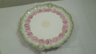 Vintage Haviland France Haviland & Co Limoges 11 " Green & Pink Floral Platter