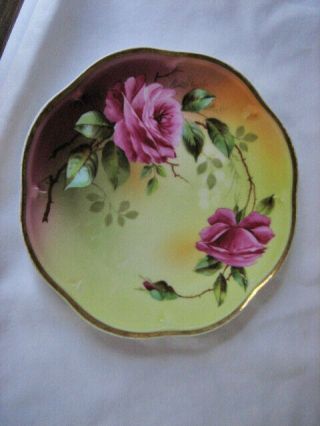 Vintage Cabinet Plate W/ Roses - Mignon - Z.  S.  & Co - Bavaria - Fauret