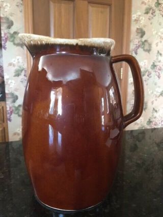 Vintage Hull Brown Drip Glaze Large 9inch Pitcher
