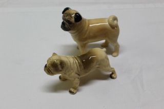 Sylvac Vintage Bulldog & Pug Figurines Made In England Set Of 2