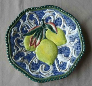 3 Fitz and Floyd Classic Fruit Plates Wall Hangings (Apple,  Lemons,  Pomegranate) 3