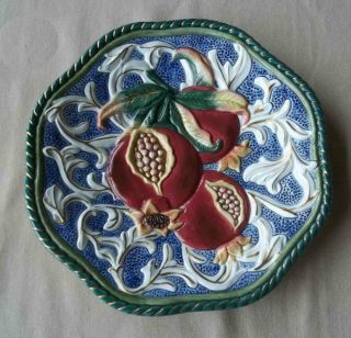 3 Fitz and Floyd Classic Fruit Plates Wall Hangings (Apple,  Lemons,  Pomegranate) 4