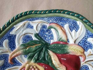 3 Fitz and Floyd Classic Fruit Plates Wall Hangings (Apple,  Lemons,  Pomegranate) 5