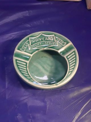 Vtg1956 Robinson Clay Green Ashtray 100 Year Anniversary Roseville Ohio Pottery