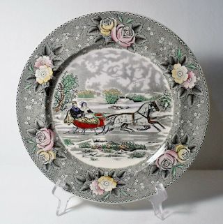 Adams Currier & Ives The Road - Winter 10 - 1/2 " Dinner Plate