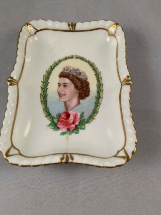 British Royalty Queen Elizabeth Coronation Year 1937 Dish Royal Crown Derby