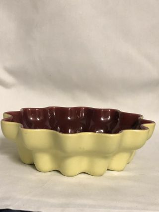 Vintage Catalina Pottery Usa Two - Tone Ruffled Bowl 8 1/2”,