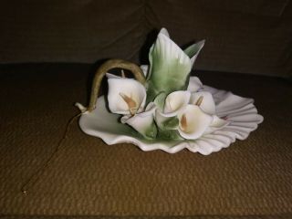 Capodimonte Porcelain Flower Candle Holder