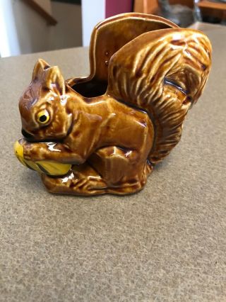 Vintage Mccoy Art Pottery Small Squirrel Planter 1950 