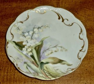 Antique Haviland France Hand - Painted Lily Of The Valley 6 " Porcelain Plate