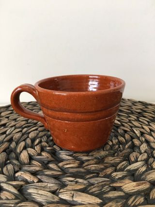 Ben Owen Handmade Pottery Mug Terracotta Color Coffee Tea Mug Cup Signed