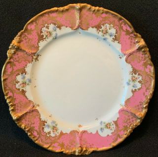 Antique Jean Pouyat Limoges 8 " Hand Painted & Gilded Dessert Plate - J.  P.  L.