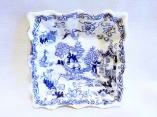 Vintage Royal Albert China Blue Willow / Mikado Square Candy Dish