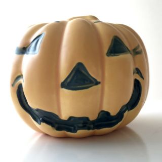 Vintage Haeger Pottery Jack - O - Lantern Halloween Pumpkin Planter 311 Satin Finis