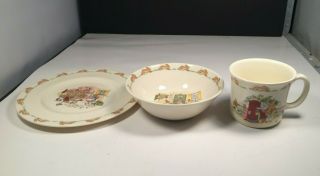 Royal Doulton Bunnykins Childs Ceramic 3 Piece Set Plate,  Bowl,  & Cup