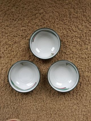 (3) Noritake Stoneware - West Pattern - Cereal - Soup Bowls - 8696