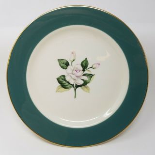 Vintage Century Service Corp.  Semi - Vitreous Salad Dessert Plate Emerald Floral