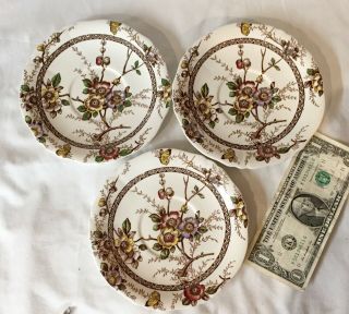 3 Vintage Antique Alfred Meakin Tea Coffee Cup Saucers In The Medway Pattern