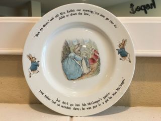 Wedgwood Of Etruria & Barlaston Peter Rabbit Plate Beatrix Potter Design
