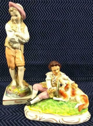 (2) Antique Staffordshire Statues