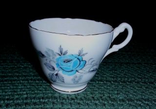 Crownford Fine Bone China Blue Rose Cup Made In England