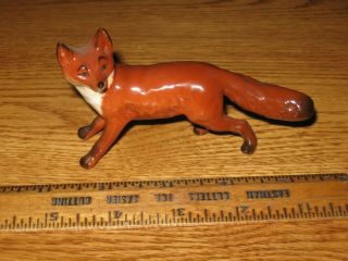 Vintage Beswick England 4 " Porcelain Standing Red Fox Figurine