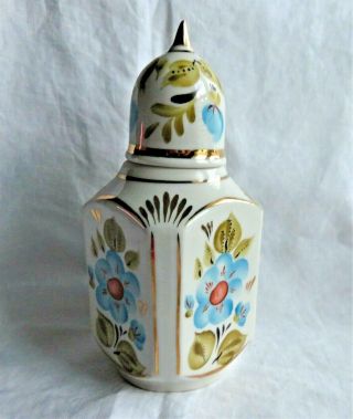 Vintage Handpainted Porcelain Tea Caddy Jar