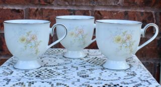 3 Vintage Noritake Ireland China Anticipation Pattern Discontinued Footed Cup